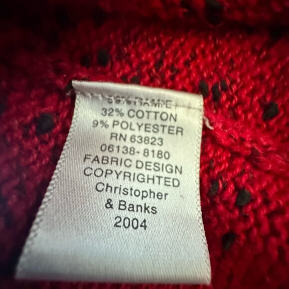 VTG Christopher & Banks Womens M Christmas Sweater Embroidered Trees Holiday - Picture 8 of 10